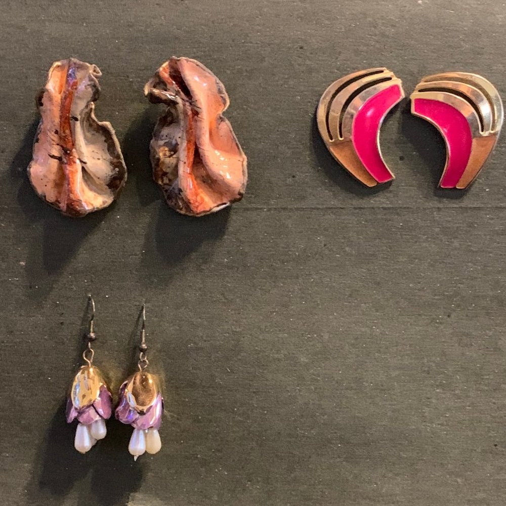 80's and 90's Costume Jewelry Earrings - Lot of 3